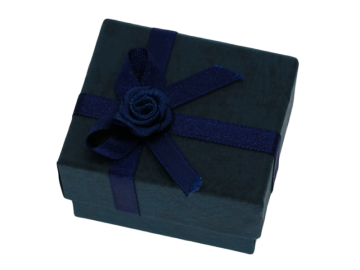 Ringbox Schmuckbox rechteckig dunkelblau